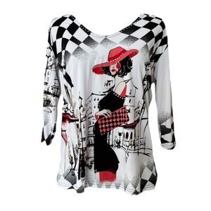 Vintage Parisian fashion graphic tee